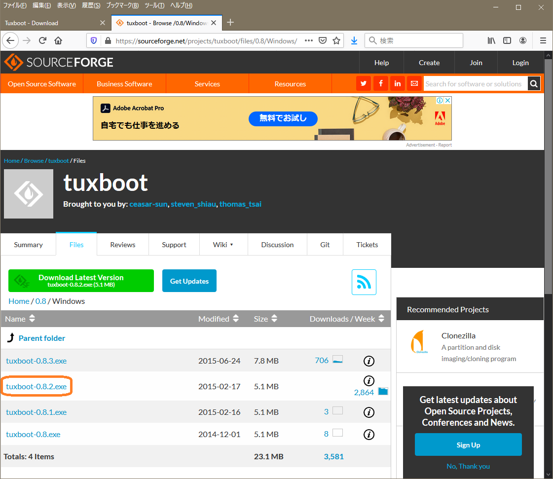SourceForge/tuxboot > 0.8 > Windows