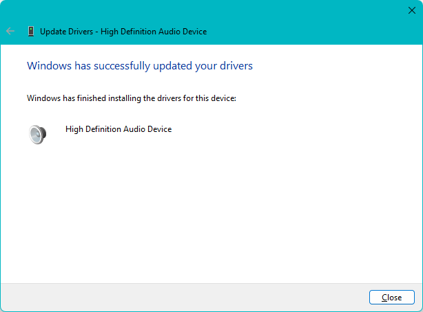 Windows has successfully updated your drivers